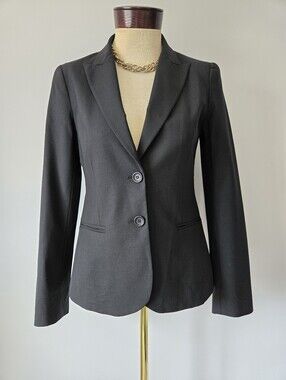 Theory Black Wool Two-Button Tailored Blazer.  Size 8
